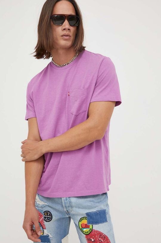 

Хлопковая футболка Levi's, фиолетовый