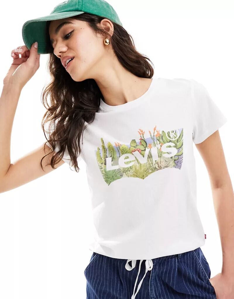 

Черная футболка с логотипом кактуса Levi's