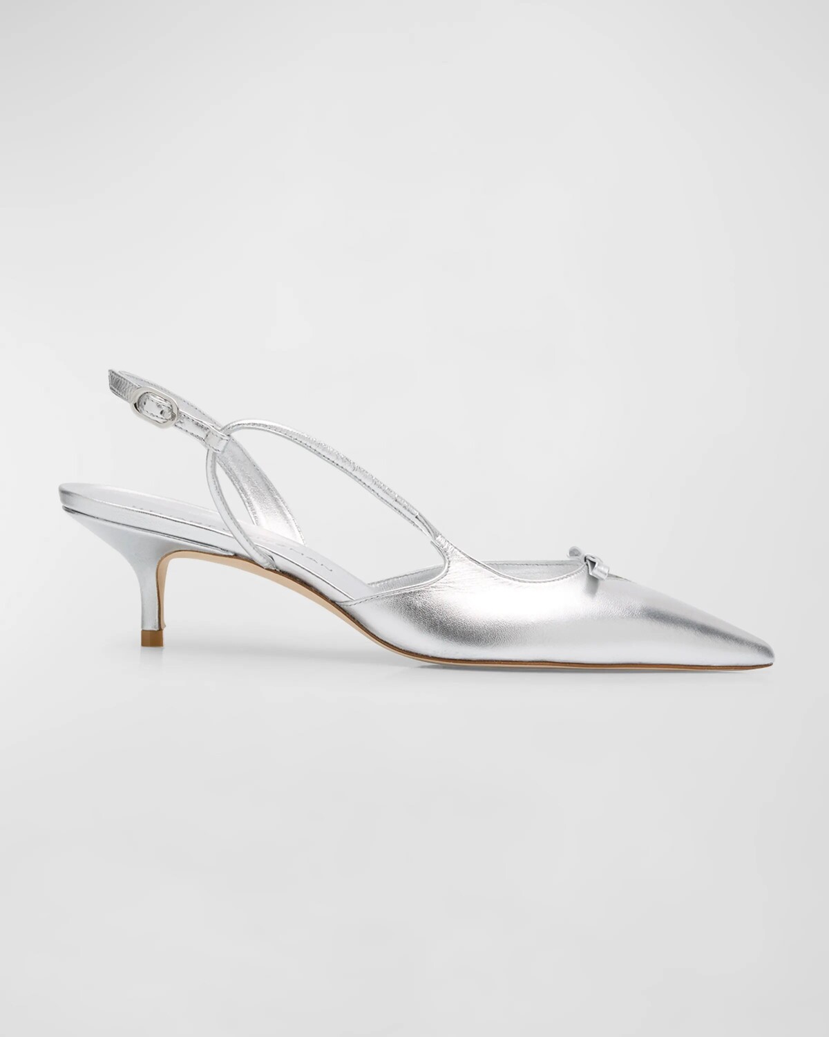 

Туфли Tully с металлизированной пяткой и бантом Stuart Weitzman, цвет Silver