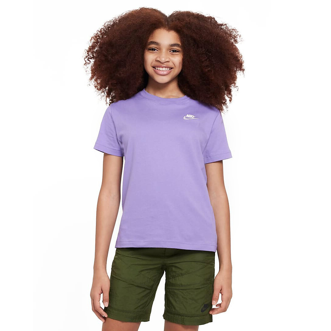 

Футболка Nike Sportswear Older Kids', фиолетовый/белый