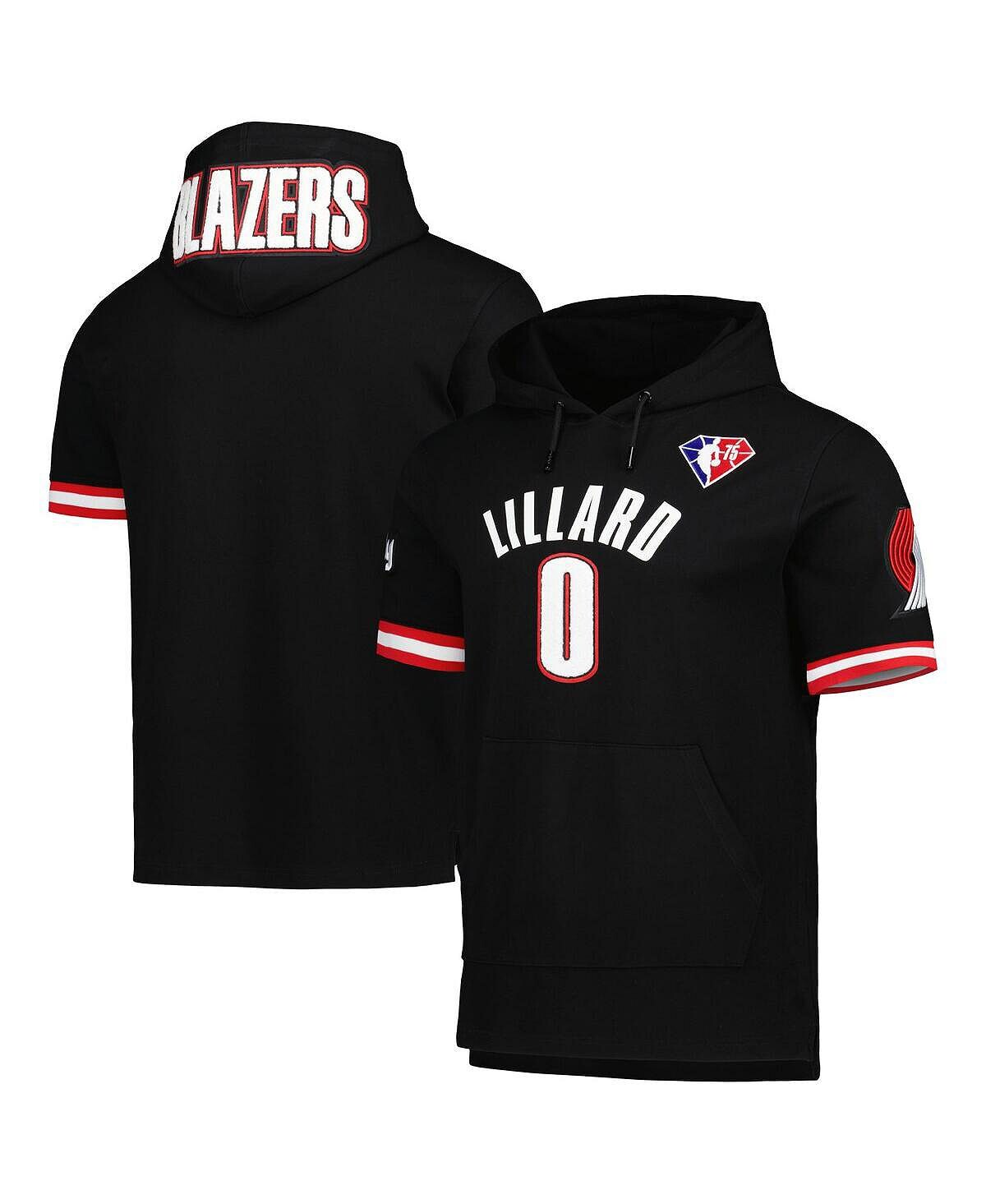 

Мужские черные блейзеры damian lillard portland trail blazers с капюшоном с коротким рукавом и названием и номером Pro Standard, черный