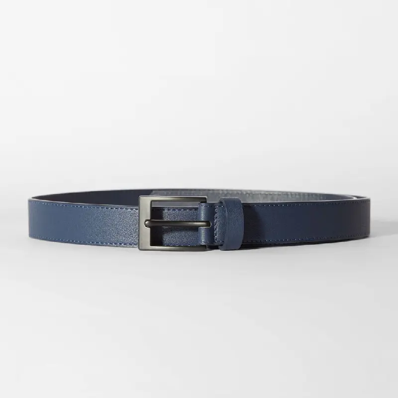 

Ремень Bershka Thin Faux Leather, темно-синий