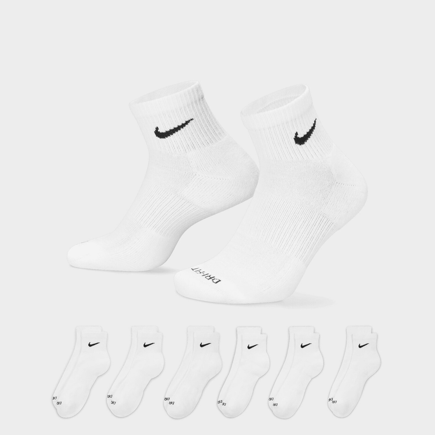 

Набор из 6 носков для тренинга с амортизацией Nike Everyday Plus (6 шт.), белый
