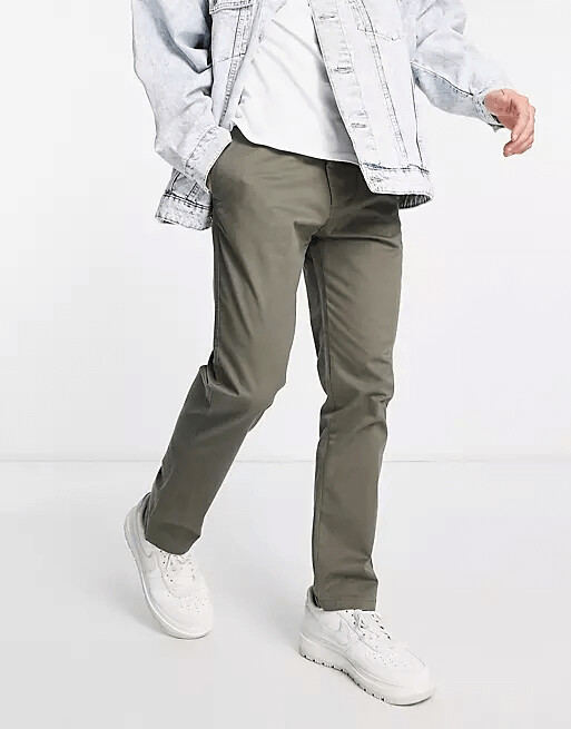

Узкие брюки Pull&Bear Chinos Basic, хаки