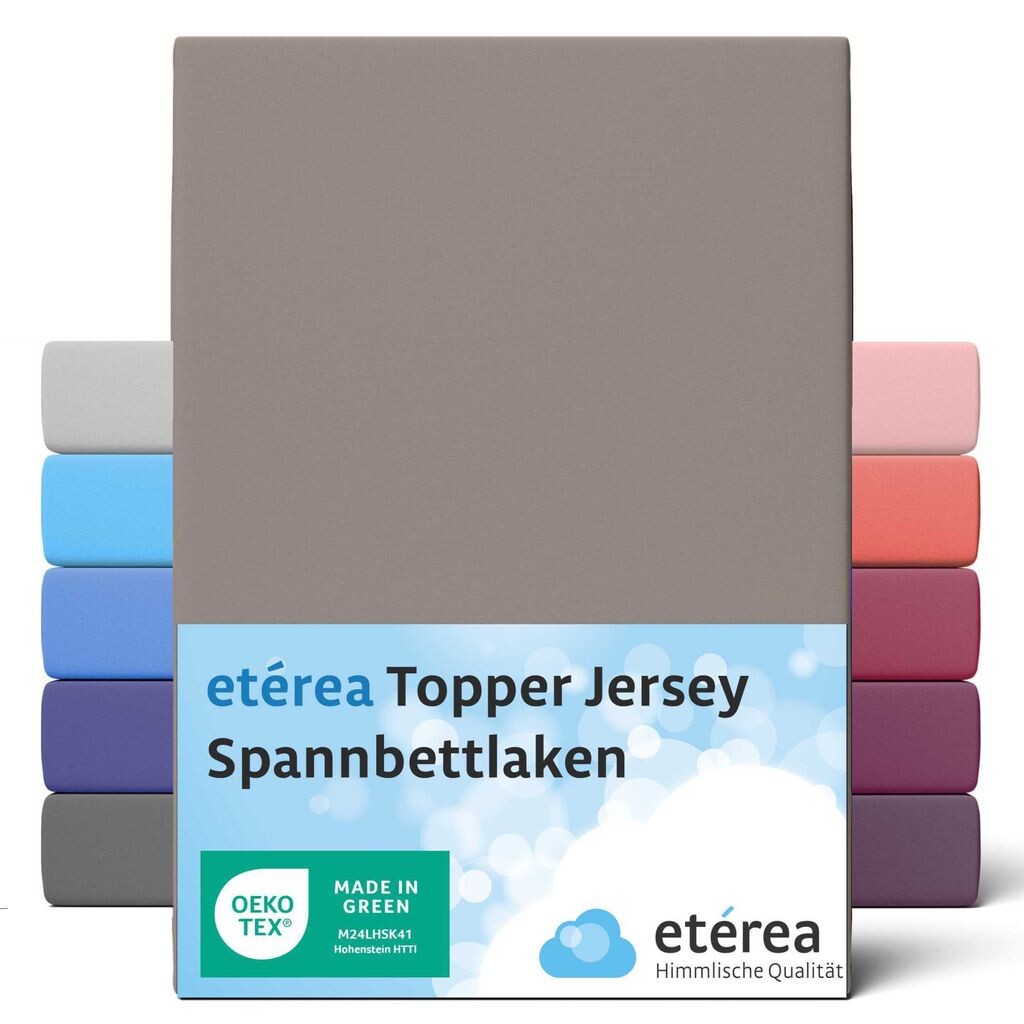 

ETÉREA Джерси-топпер Простыня 90x200см - 100x200 - 100% ХЛОПОК - Простыня Простыня 90x200см - 100x200 Наматрасник - Комфортная простыня Топпер Хлопок - OEKOTEX - Мокко Etérea Himmlische Qualität