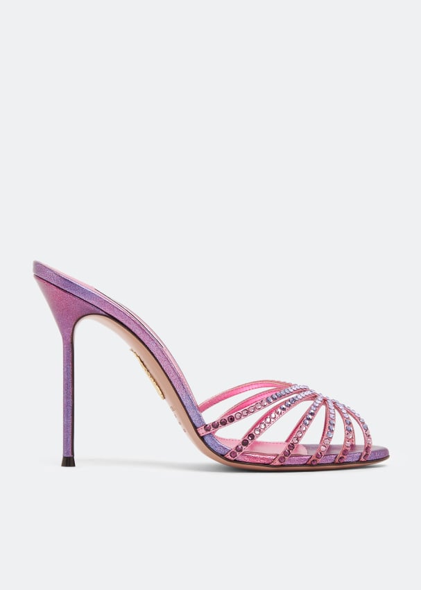 

Мюли AQUAZZURA Flow 105 crystal mules, розовый