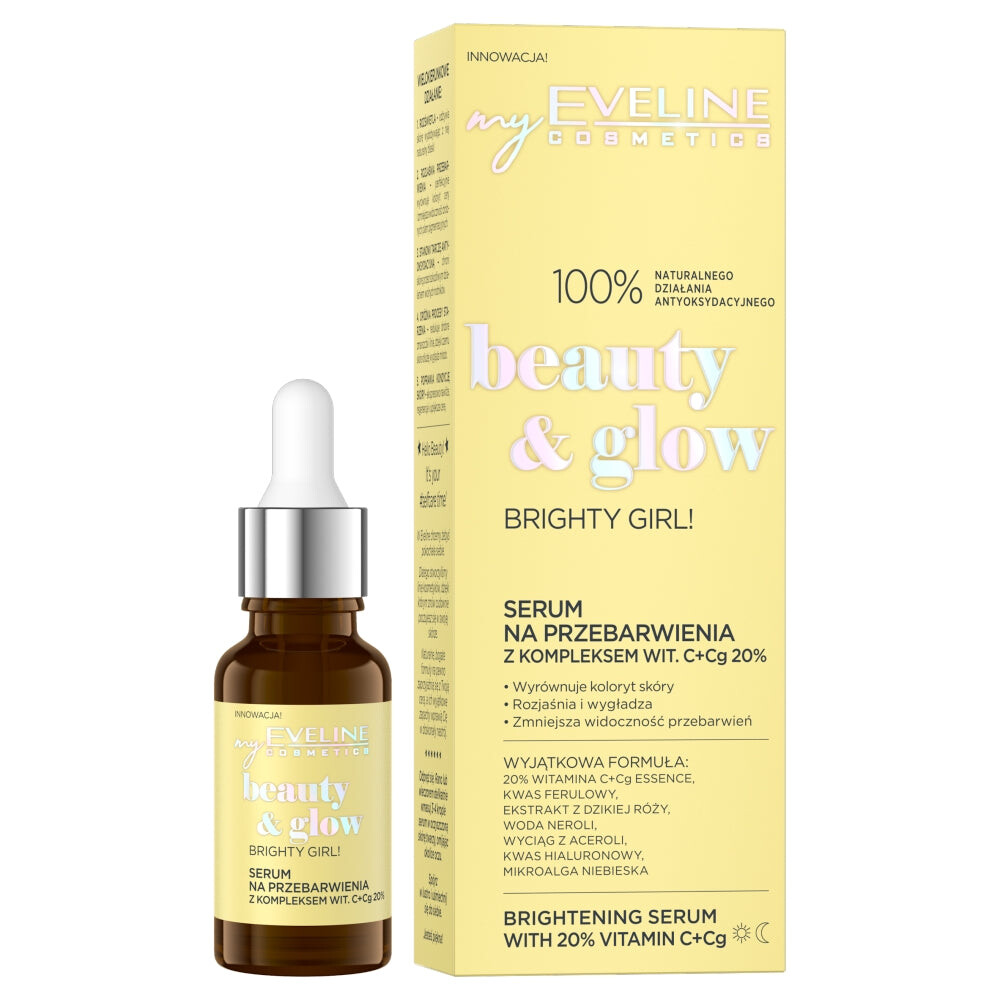 

Eveline Cosmetics Сыворотка Beauty & Glow против обесцвечивания с комплексом вит. C+Cg 20% ​​18мл