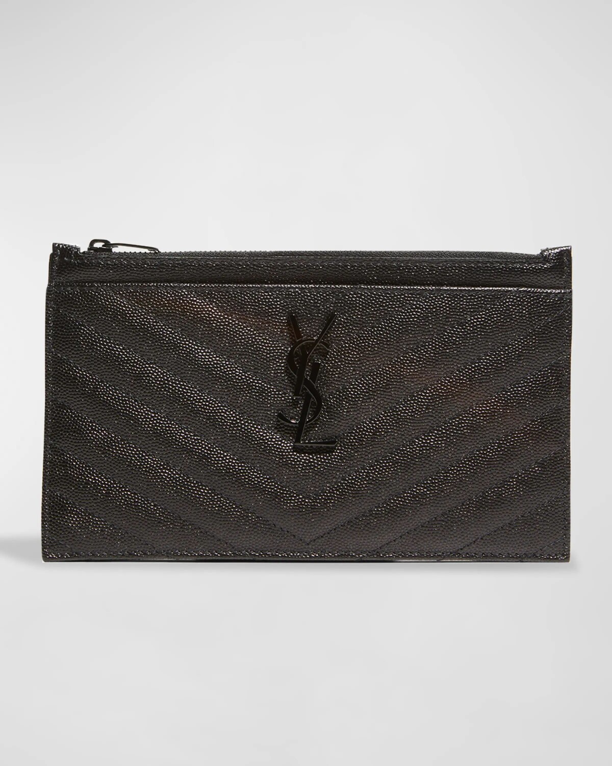 

Маленькая сумка для купюр YSL Monogram из зерненой кожи Saint Laurent, цвет Black