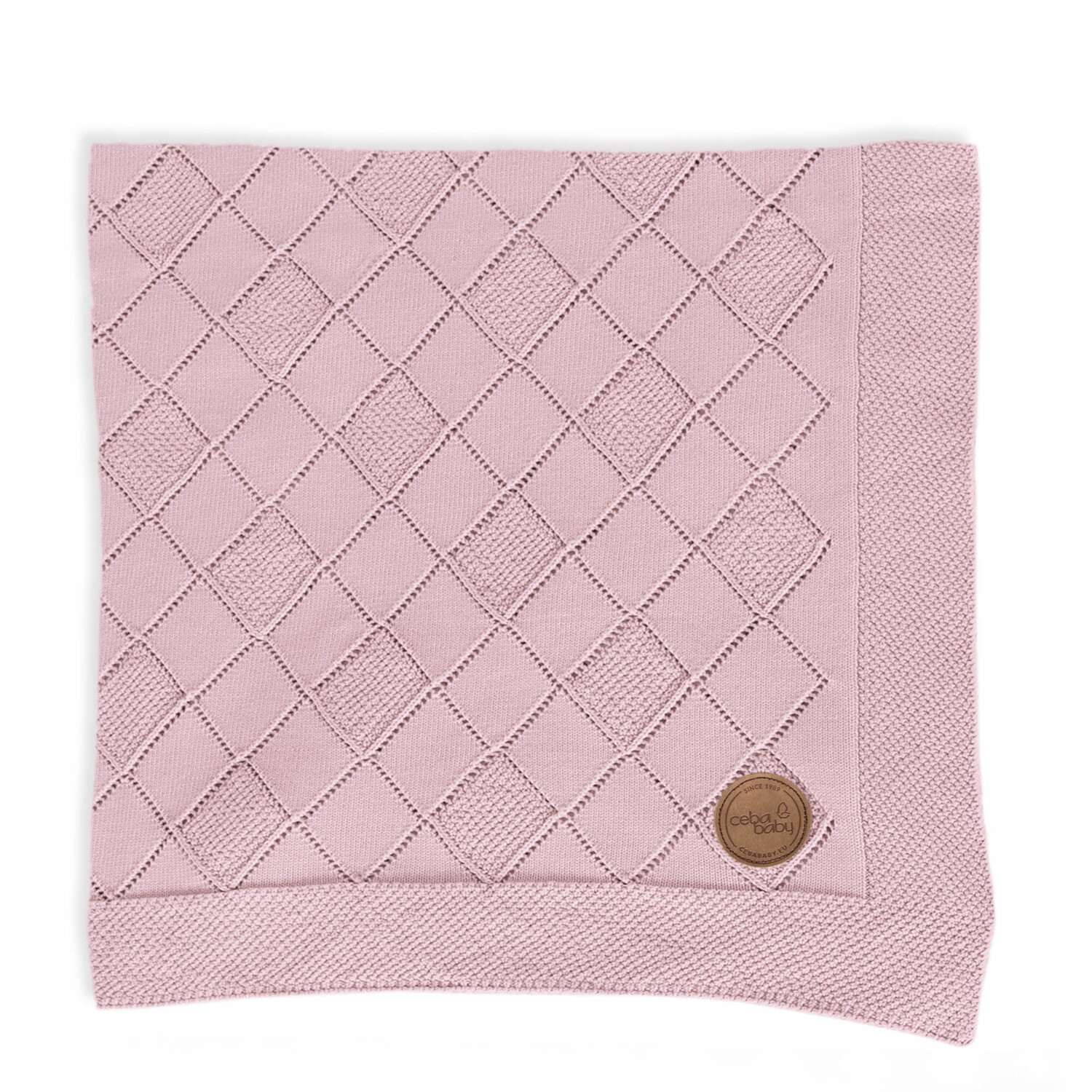 

Ceba Baby Basic Плед вязаный 90х90 см в подарочной упаковке розовый рис, 1 шт.