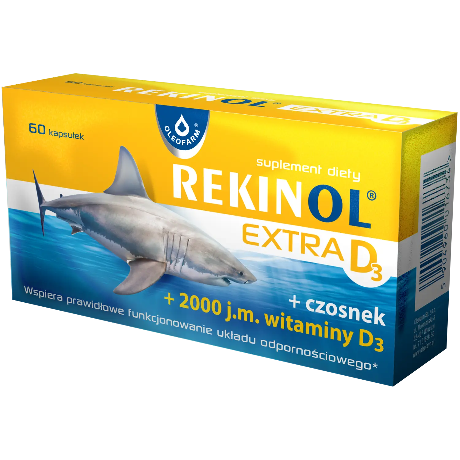 

Oleofarm Rekinol биологически активная добавка, 60 капсул/1 упаковка