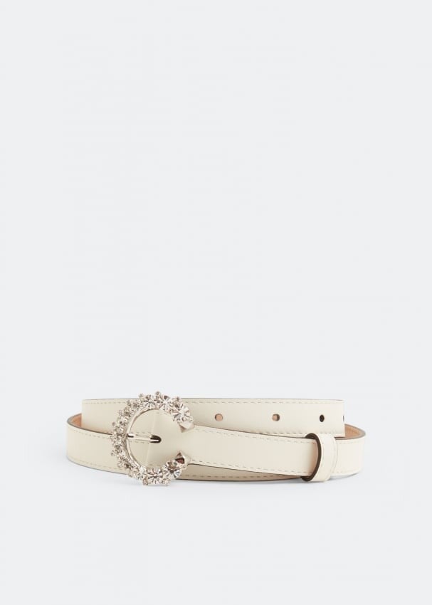 

Ремень JIMMY CHOO Mini Madeline belt, белый