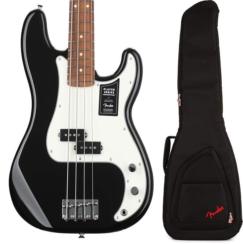 

Бас-гитара Fender Player Precision — черный, с накладкой на гриф Pau Ferro и чехлом для электробаса Fender FB620 — черный 0149803506=1 0991522406=1