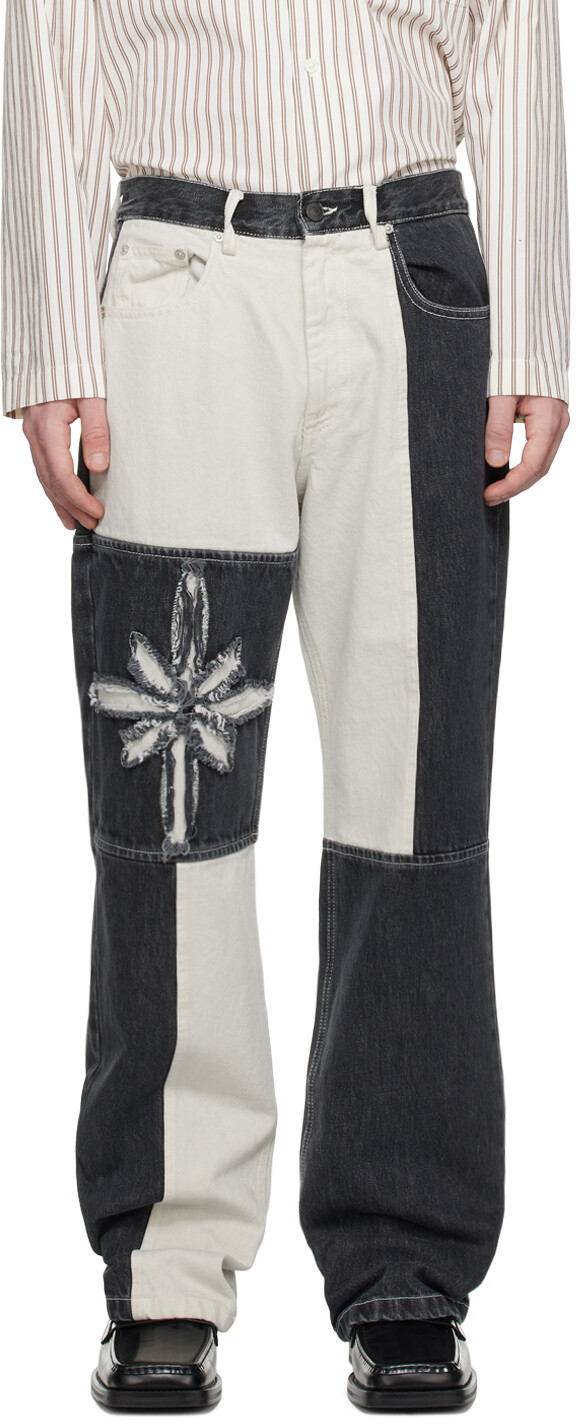 

Джинсы SSENSE Exclusive Black & White Flower KUSIKOHC