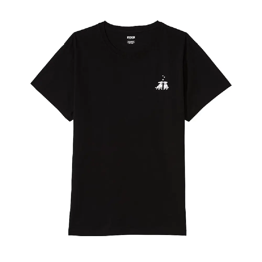 

Футболка Victoria's Secret Pink Oversized Short-sleeve Dog Graphic, черный