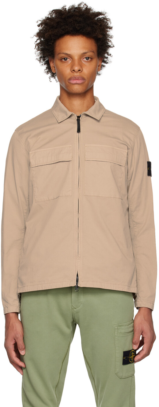 

Куртка цвета хаки, окрашенная в готовом виде Stone Island
