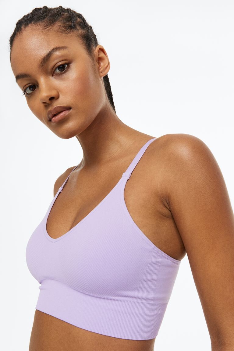 

Спортивный бюстгальтер DryMove со средней поддержкой H&M, светло-фиолетовый