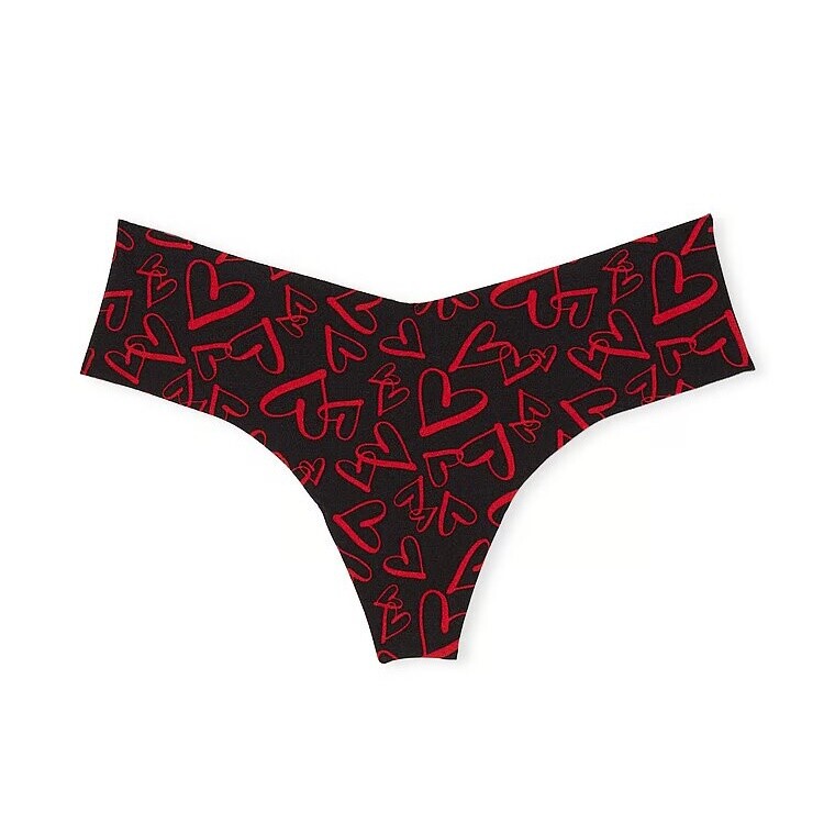 

Трусы Victoria's Secret No-Show Cheeky, черный/красный