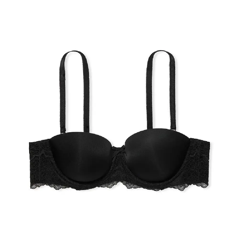

Бюстгальтер Victorias Secret Dream Angels Lightly-Lined Lace Strapless, черный