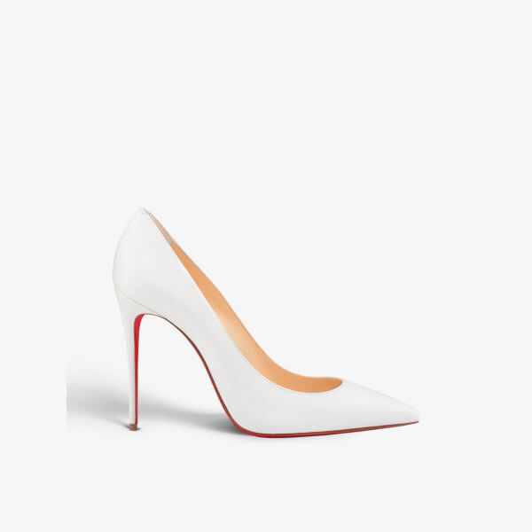 

Кожаные туфли Kate 100 на каблуке с острым носком Christian Louboutin, цвет bianco