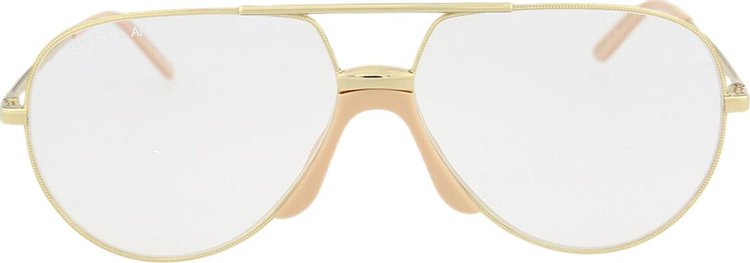 Солнцезащитные очки Gucci Aviator Style Metal Sunglasses Metallic Gold, золото