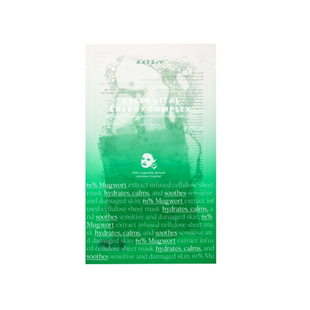 AXIS-Y 61% Mugwort Green Vital Energy Complex Тканевая маска Оживляющая тканевая маска для лица цена и фото