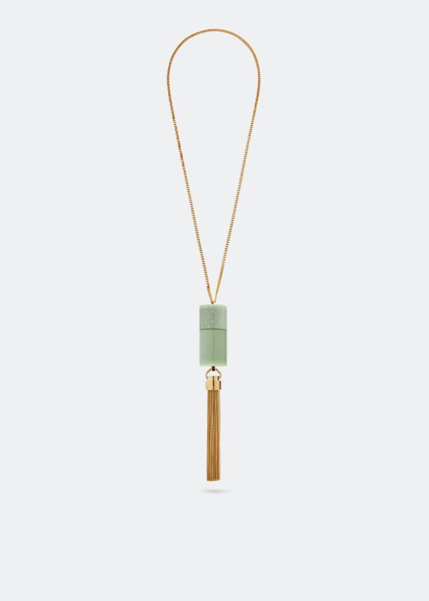 цена Ожерелье SAINT LAURENT Angelica mini tube necklace, зеленый