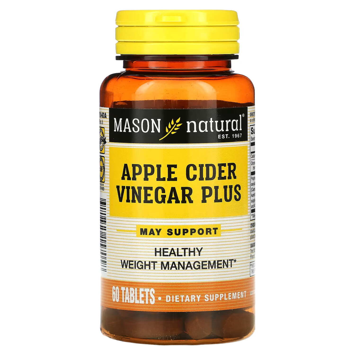 

Mason Natural, Яблочный уксус, 60 таблеток