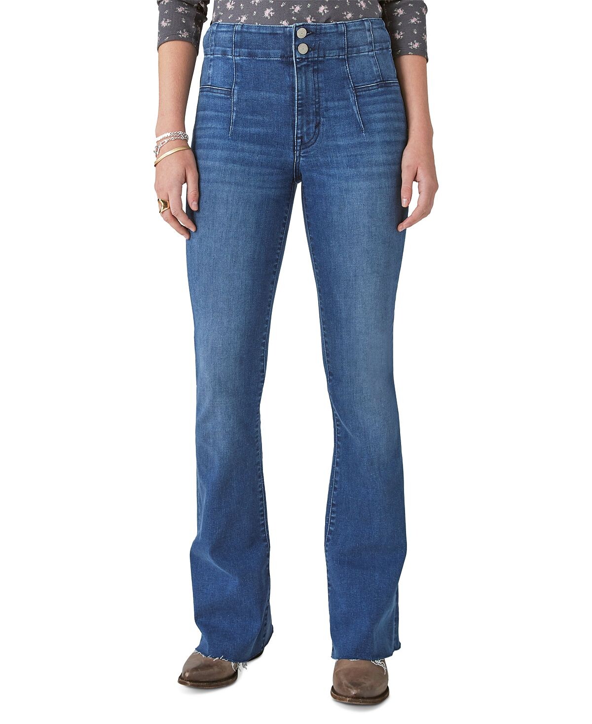 

Расклешенные джинсы stevie с высокой посадкой Lucky Brand, мульти