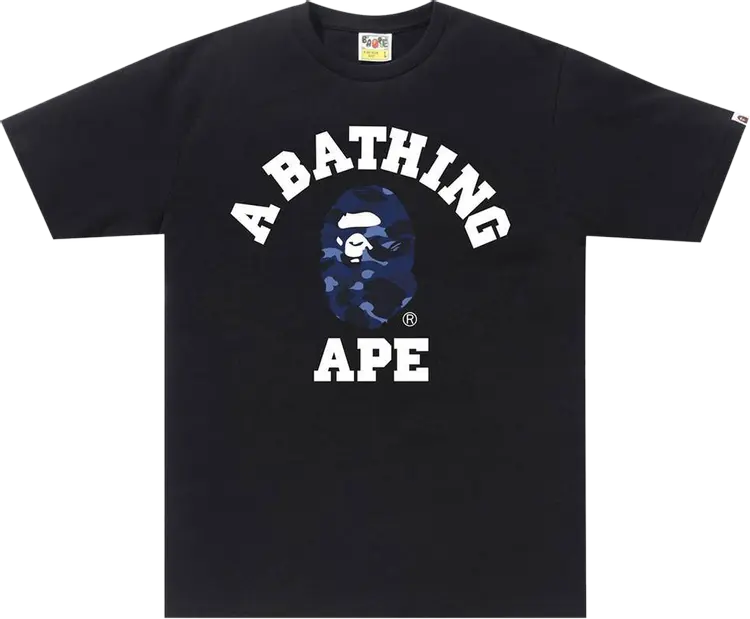 Navy black. Футболка Bape College Tee. Футболка Bape Space Camo College. Футболка Bape синяя.