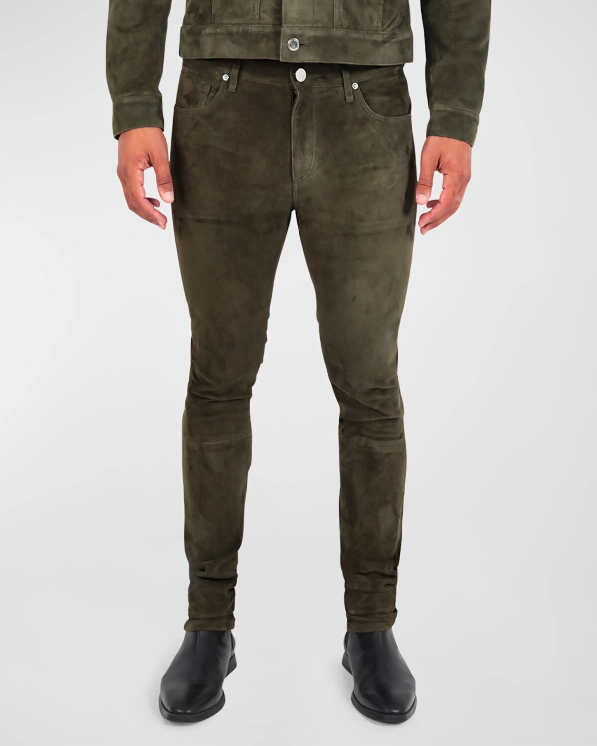 

Мужские замшевые джинсовые брюки скинни Greyson monfrere, цвет Suede Moss