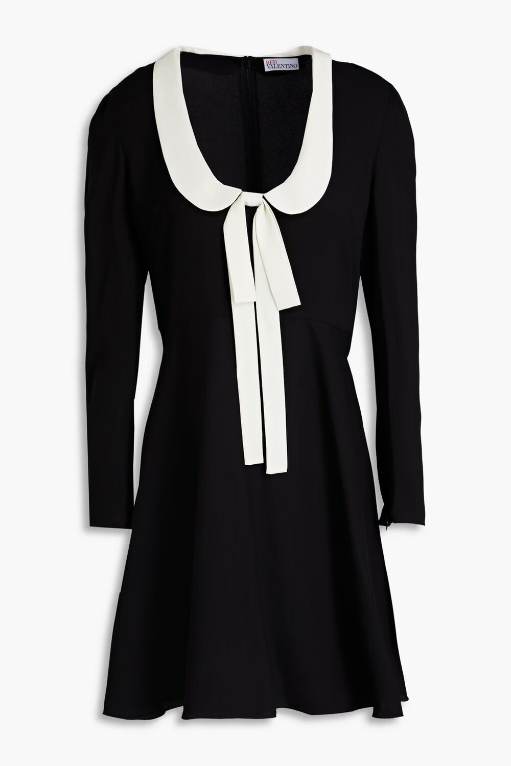 

Платье мини из крепдешина с бантом Redvalentino, черный