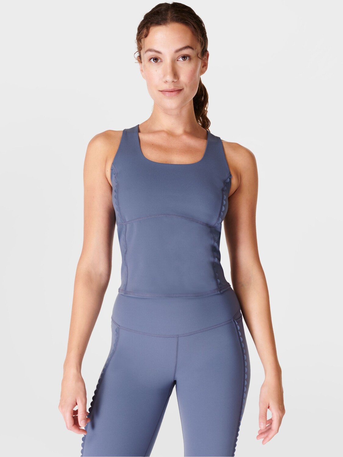 

Топ с фестонами Sweaty Betty Power, цвет Endless Blue