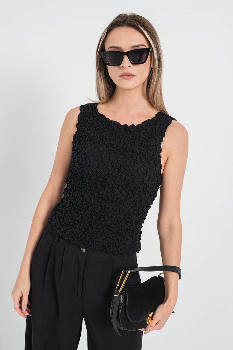 

Хлопковый топ со складками Vero Moda, черный