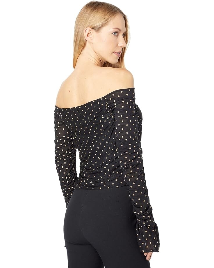 цена Топ 1.STATE Off The Shoulder Long Sleeve Ruchedd Top, цвет Rich Black