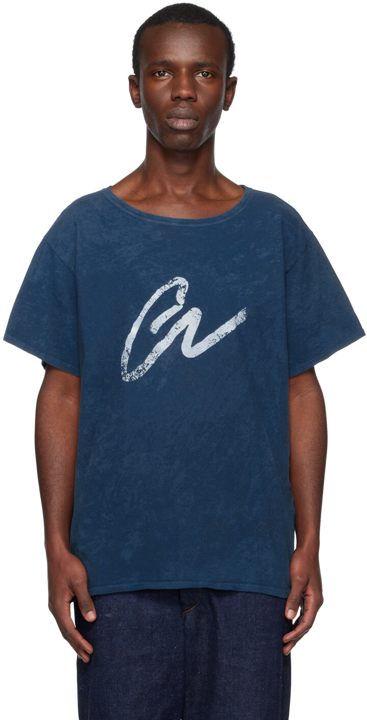 

Синяя футболка \GL\"" Greg Lauren, Синий