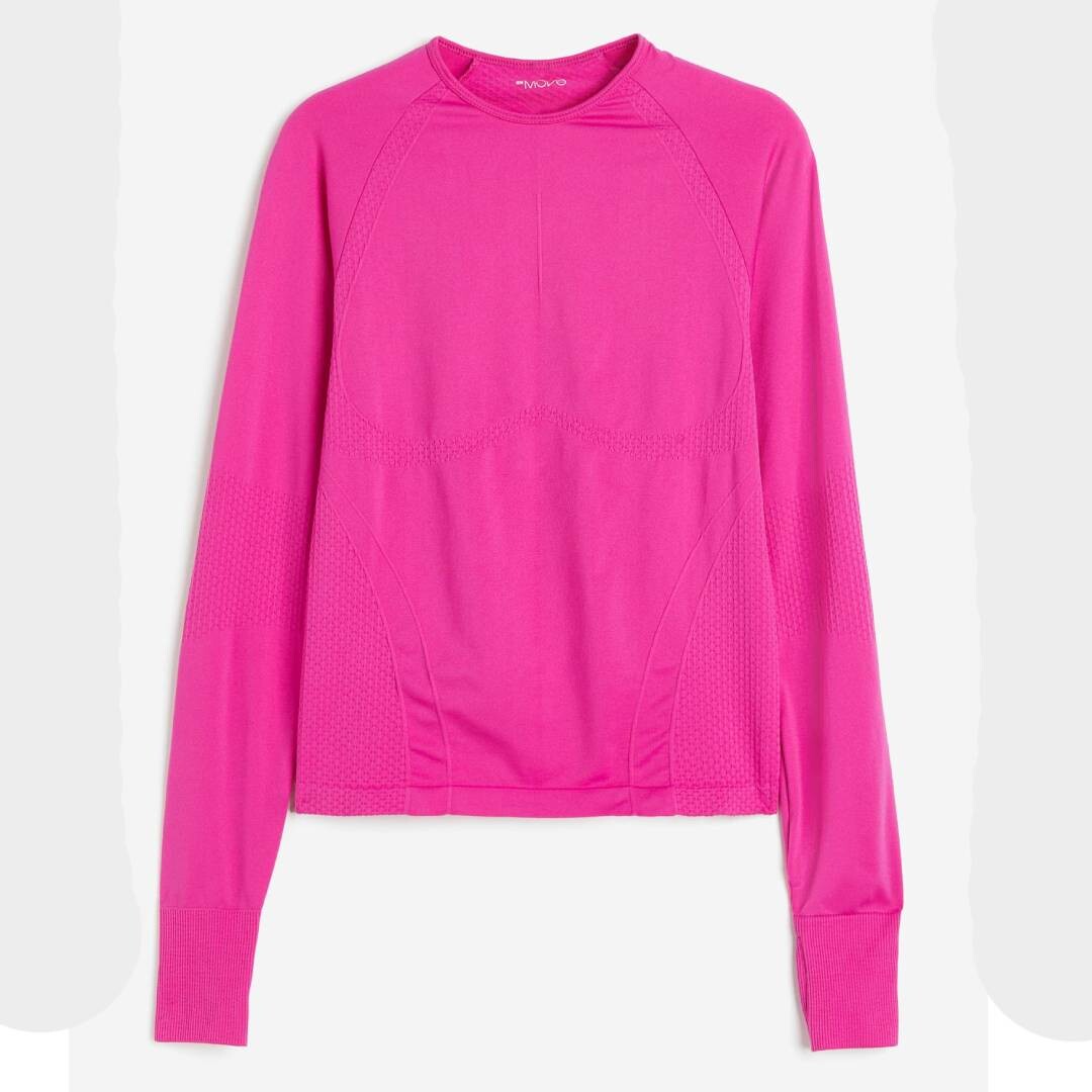 

Бесшовный спортивный топ H&M DryMove, ярко-розовый