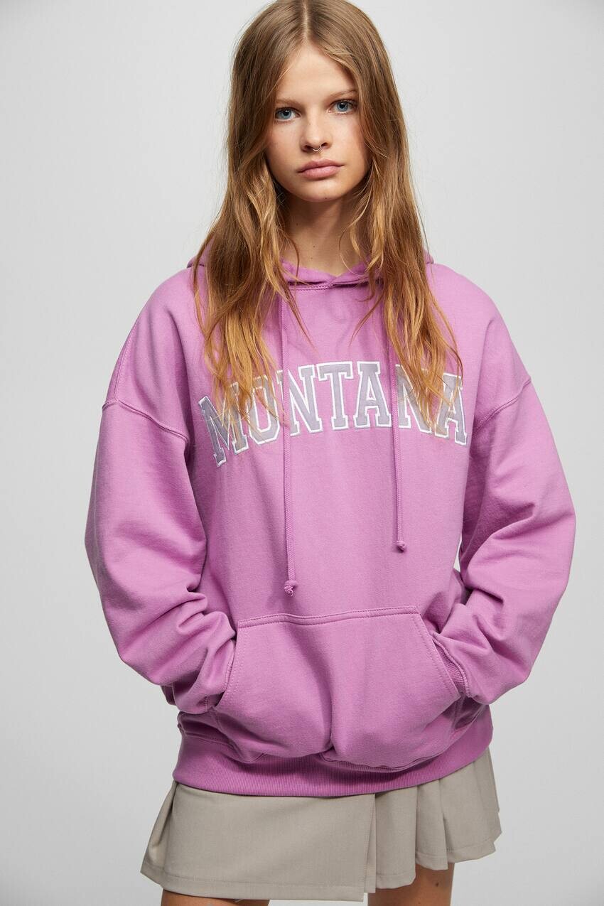 

Толстовка с капюшоном Pull&Bear, пыльно-розовый