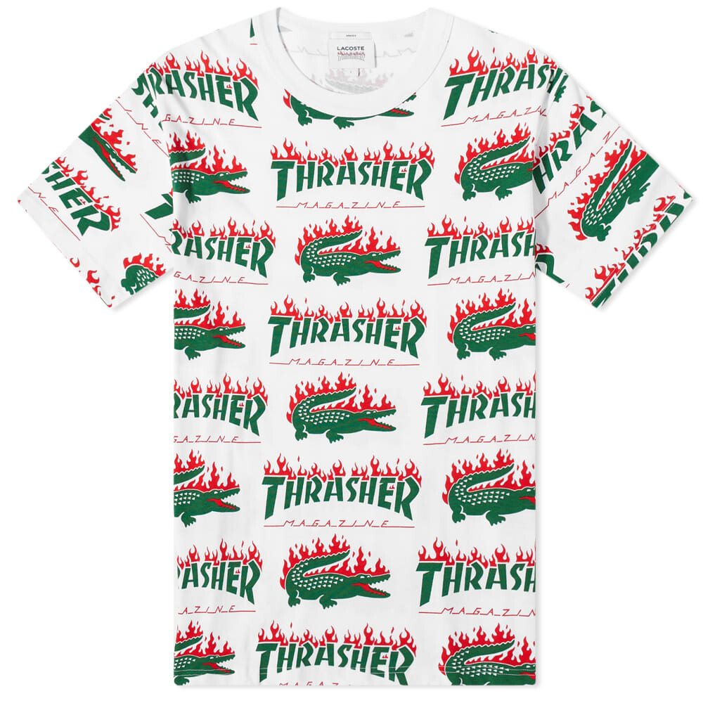 

футболка из коллаборации с Thrasher Lacoste