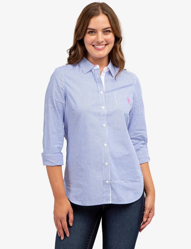 

Рубашка женская U.S. Polo Assn. Poplin, синий