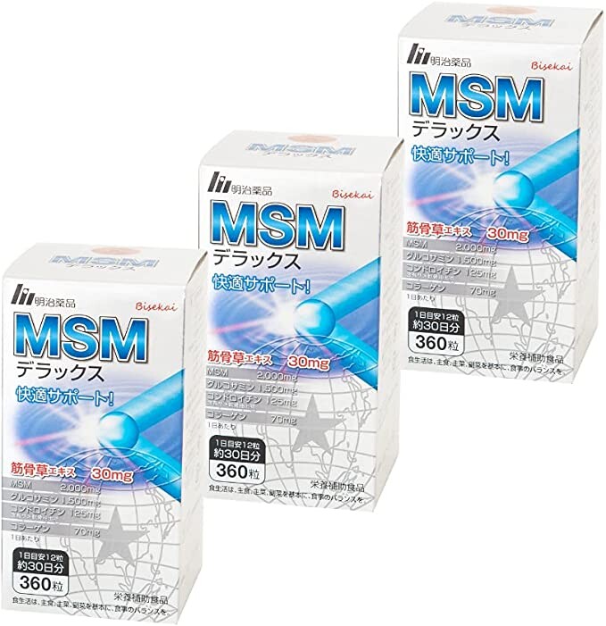 

Набор добавок МСМ Meiji, 3 упаковки, 360 таблеток