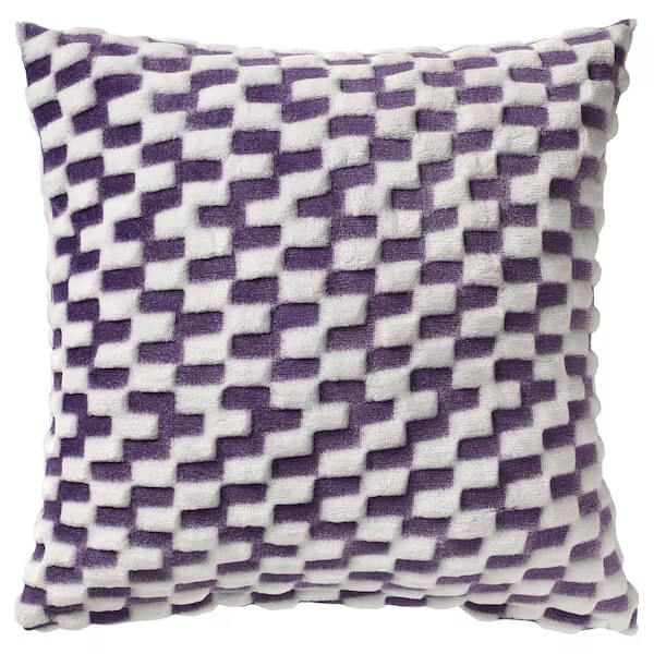 Чехол для подушки Ikea Blaskata, 50*50 см, фиолетовый/белый супер мягкая короткая плюшевая наволочка винтажный рисунок старой карты декоративная наволочка для домашнего декора чехол для подушки