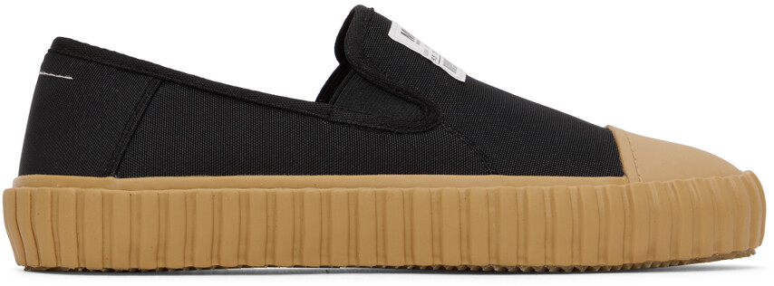 

Черные вулканизированные лоферы MM6 Maison Margiela