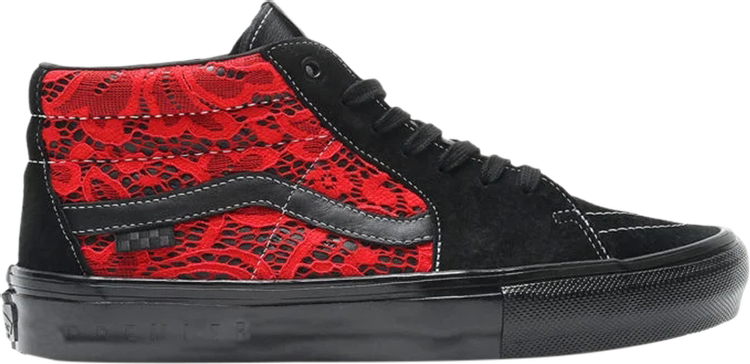 Кеды Vans Premier x Skate Grosso Mid Laced - Black High Risk Red, красный