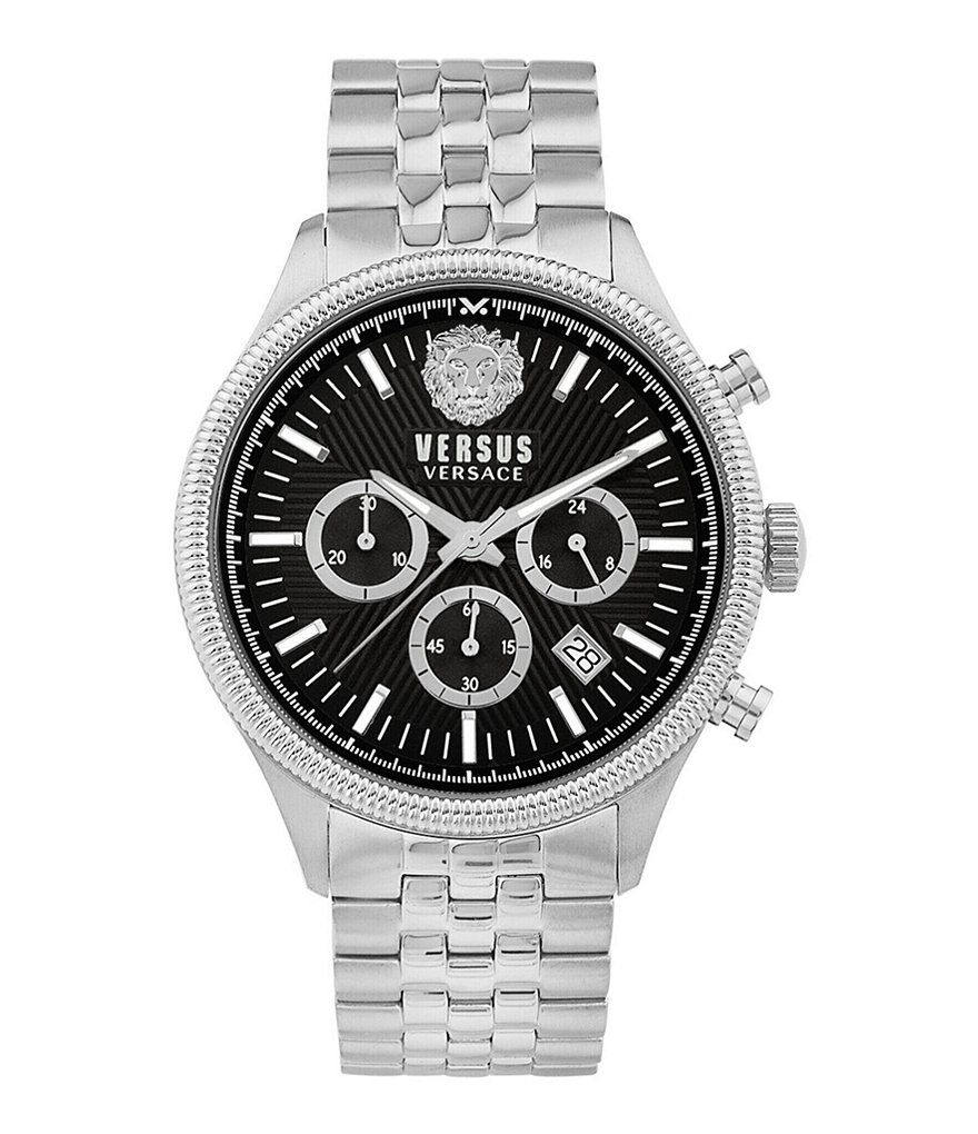 Мужские часы Versus Versace Colonne Chronograph с браслетом из нержавеющей стали, серебро