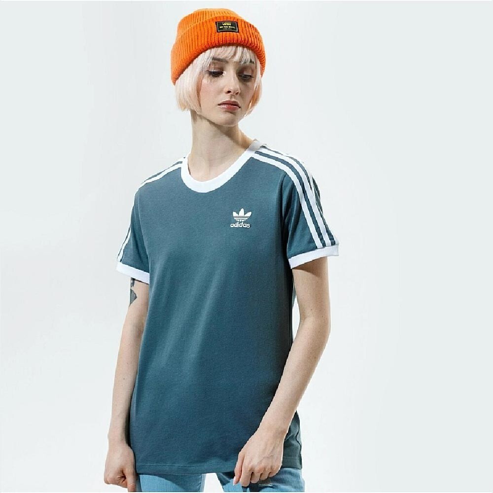 

Футболка adidas adicolor Clasics 3-Stripes, серый/белый