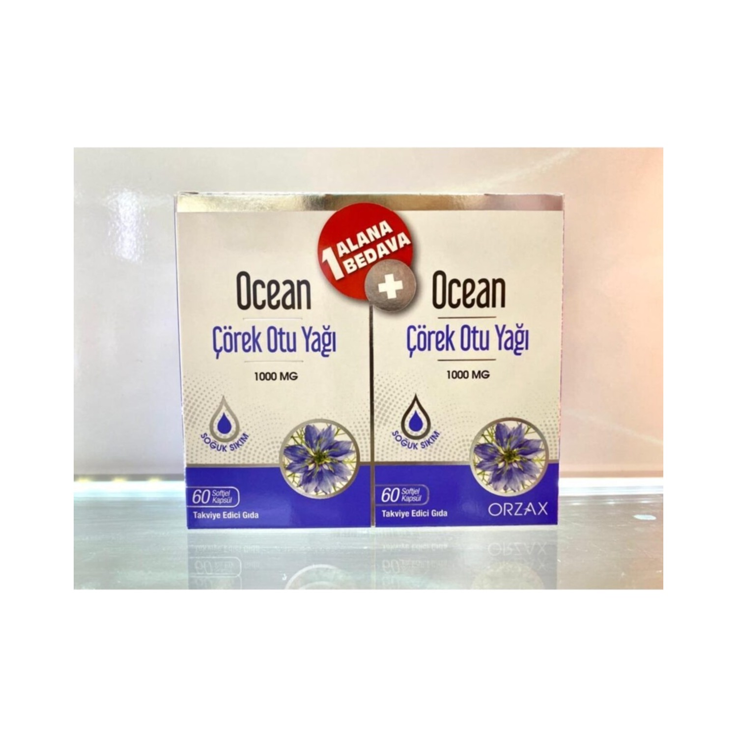 Масло черного тмина Orzax Ocean 1000 мг, 2 упаковки по 60 капсул