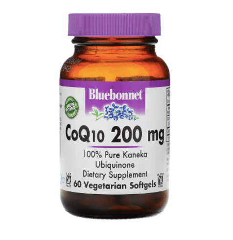 CoQ10 200 мг Витамин Е 60 капсул Bluebonnet Nutrition убихинол cellullaractive coq10 200 мг 60 капсул bluebonnet nutrition