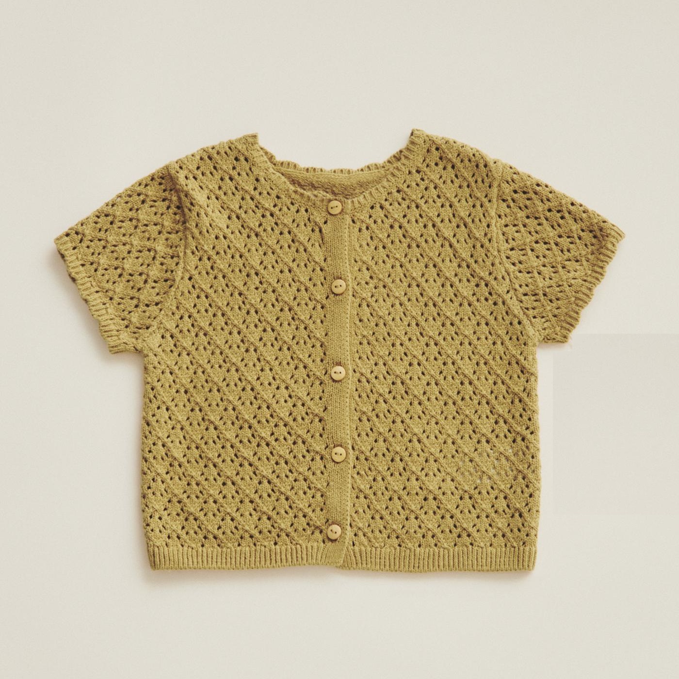 Кардиган Zara Timelesz Open-knit, темно-зеленый