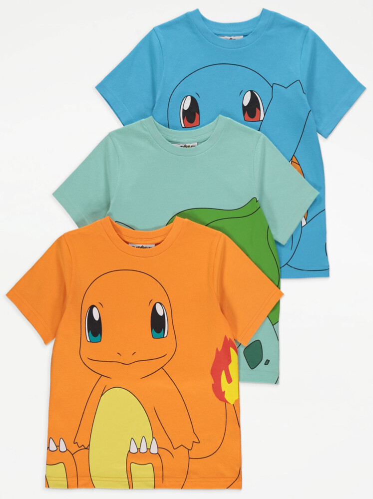 

Набор из 3 футболок с яркими персонажами Pokémon George.