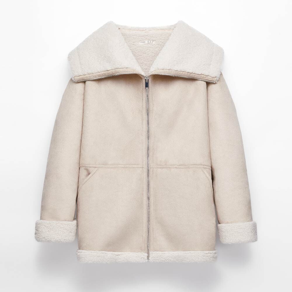 

Пальто Oysho Oversized Double-faced, бежевый